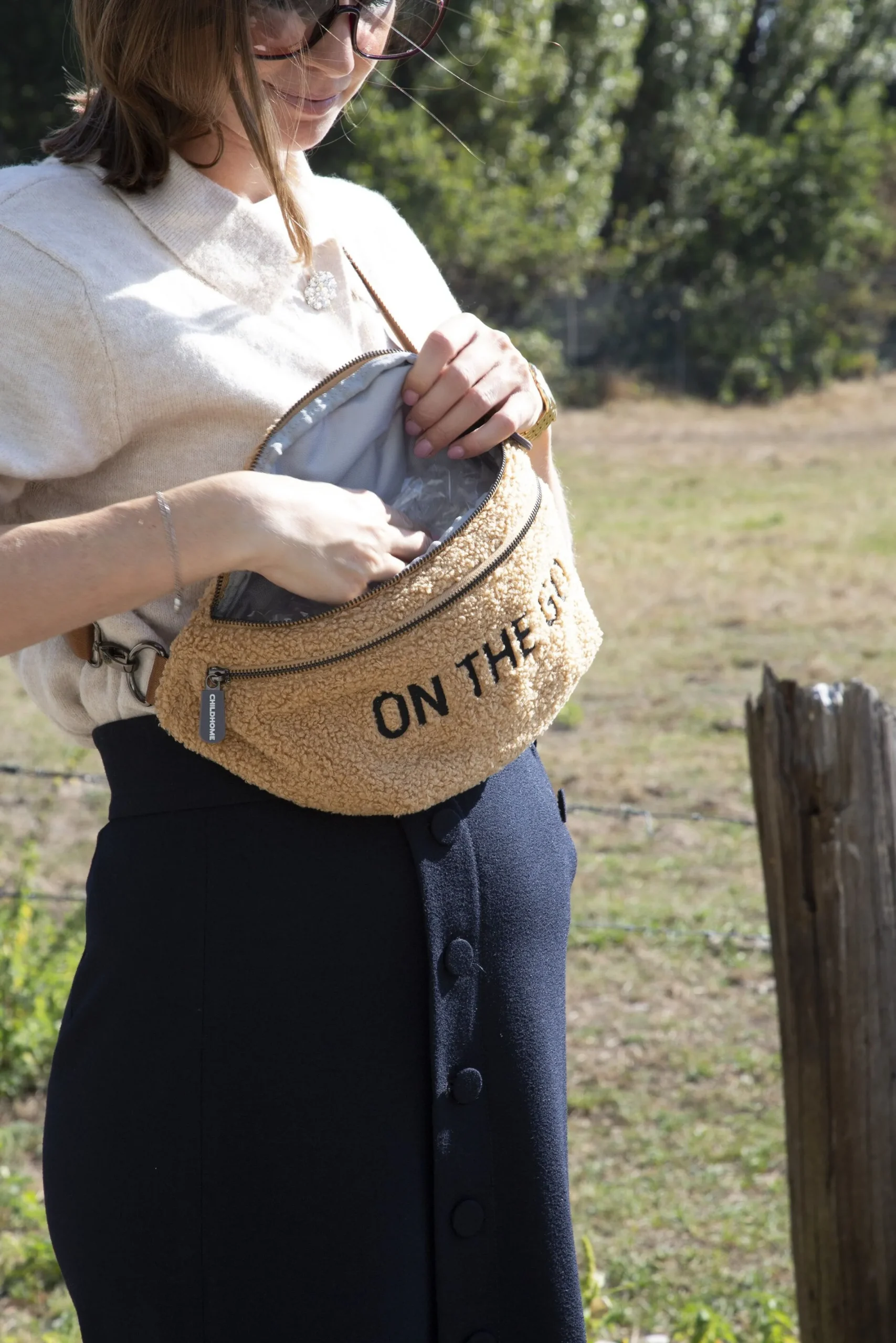 Childhome Banana Bag|Banana Bag-Banana Bag On The Go Sac De Hanche - Teddy Brun