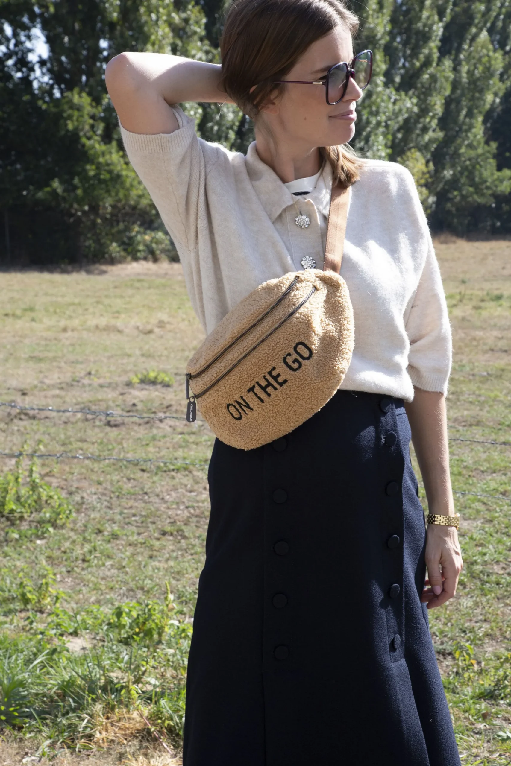 Childhome Banana Bag|Banana Bag-Banana Bag On The Go Sac De Hanche - Teddy Brun