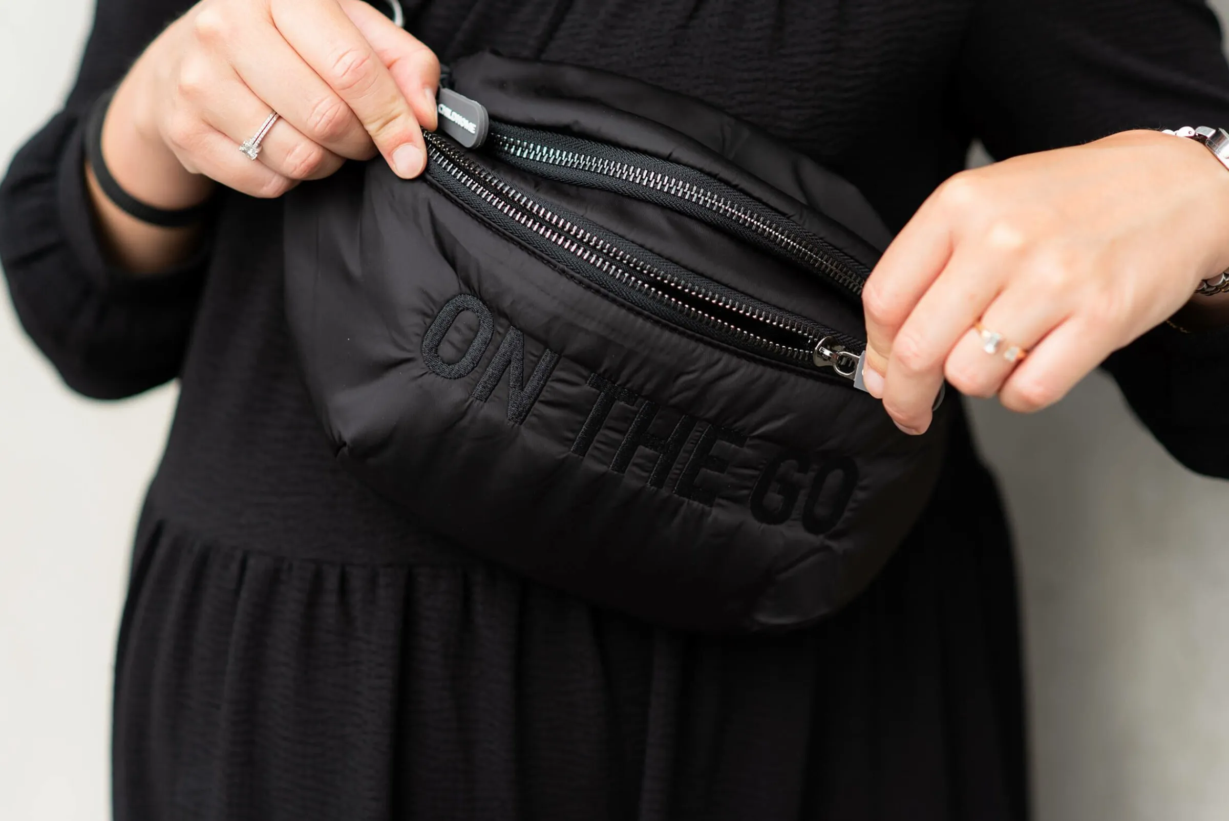 Childhome Banana Bag|Banana Bag-Banana Bag On The Go Sac De Hanche - Matelassé - Noir