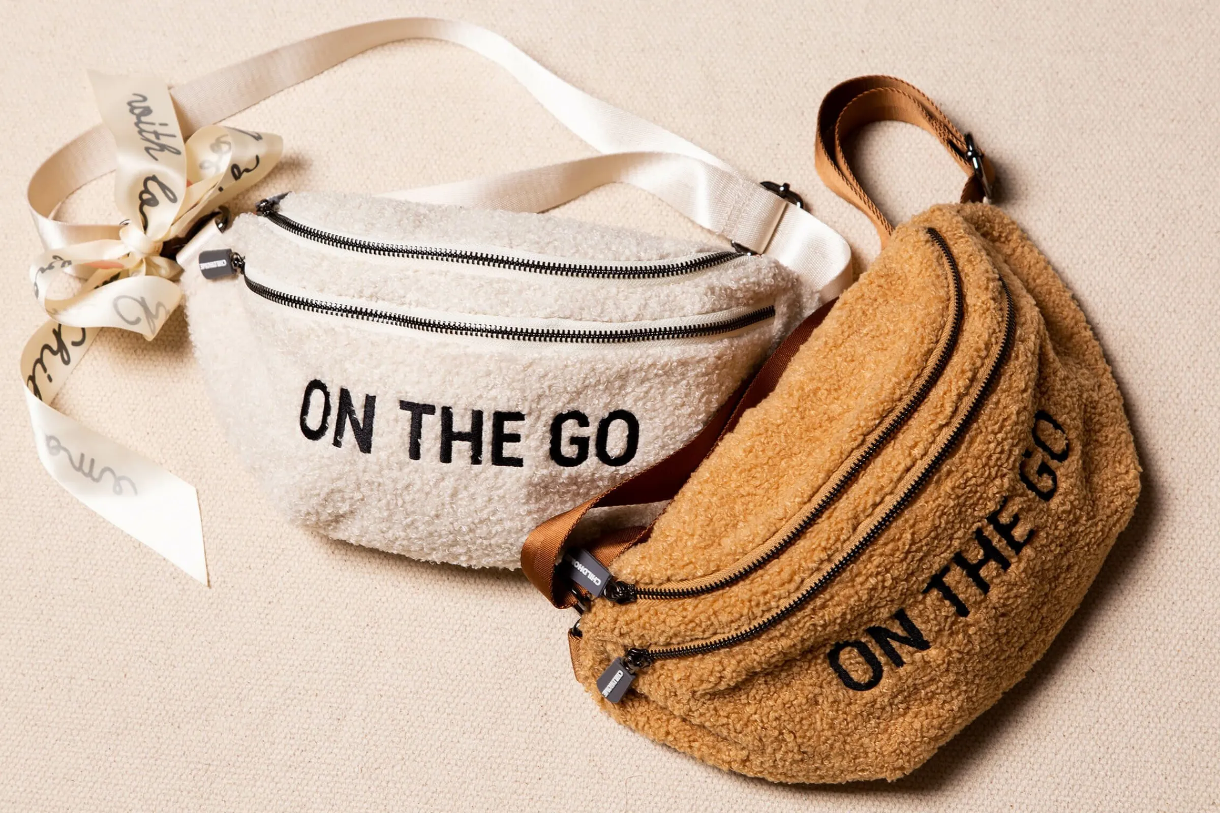 Childhome Banana Bag|Banana Bag-Banana Bag On The Go Sac De Hanche - Teddy Ecru