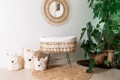 Childhome Berceaux & Cododos-Berceau en rotin pieds en métal + housse blanc cassé