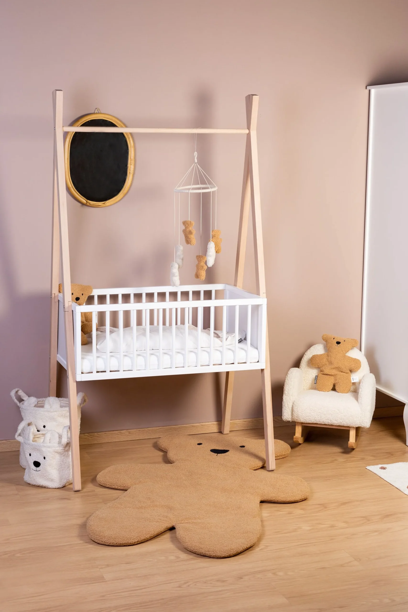 Childhome Cintres & Portes-vêtements|Berceaux & Cododos-Berceau Tipi 50x90 Cm + Etagère