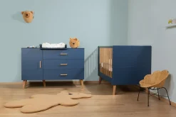 Childhome Lits D'enfant Et De Bébé|Bold Blue-Bold Blue - Lit Evolutif - 70x140 Cm + Lattes
