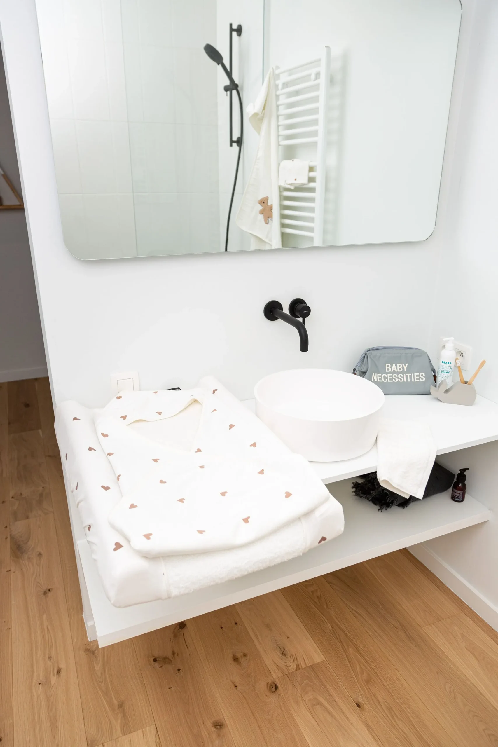 Childhome Capes De Bain-Cape De Bain + Gant - 80x80 Cm - Jersey - Hearts