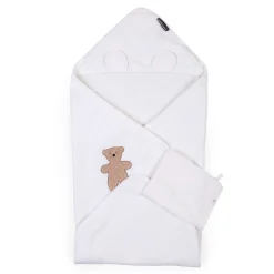 Childhome Capes De Bain-Cape De Bain + Gant - 80x80 Cm - Muslin / Terry Teddy