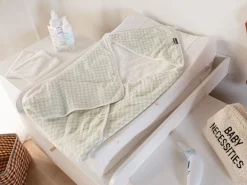 Childhome Capes De Bain-Cape De Bain + Gant - 80x80 Cm - Jersey - Forêt - Mousseline