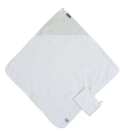 Childhome Capes De Bain-Cape De Bain + Gant - 80x80 Cm - Jersey - Forêt - Mousseline