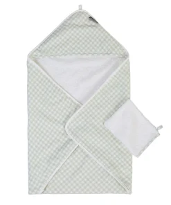 Childhome Capes De Bain-Cape De Bain + Gant - 80x80 Cm - Jersey - Forêt - Mousseline