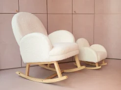 Childhome Chaises Enfants|Fauteuils À Bascule-Chaise A Bascule Pour Enfants - Teddy - Ecru Naturel