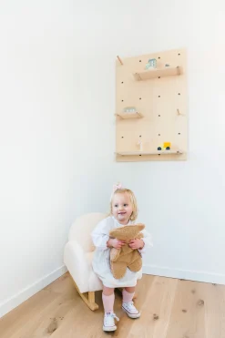 Childhome Chaises Enfants|Fauteuils À Bascule-Chaise A Bascule Pour Enfants - Teddy - Ecru Naturel