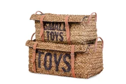 Childhome Paniers De Rangement-Coffre à jouets en rotin Anthracite 2pcs