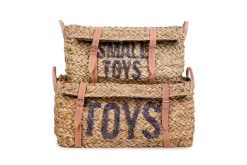 Childhome Paniers De Rangement-Coffre à jouets en rotin Anthracite 2pcs
