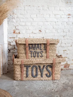 Childhome Paniers De Rangement-Coffre à jouets en rotin Anthracite 2pcs
