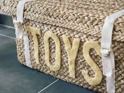 Childhome Paniers De Rangement-Coffre à jouets en rotin jaune 2pcs