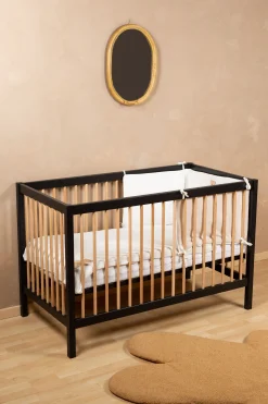 Childhome Lits D'enfant Et De Bébé-COT 97 - Lit de bébé - 120x60Cm – Noir Naturel
