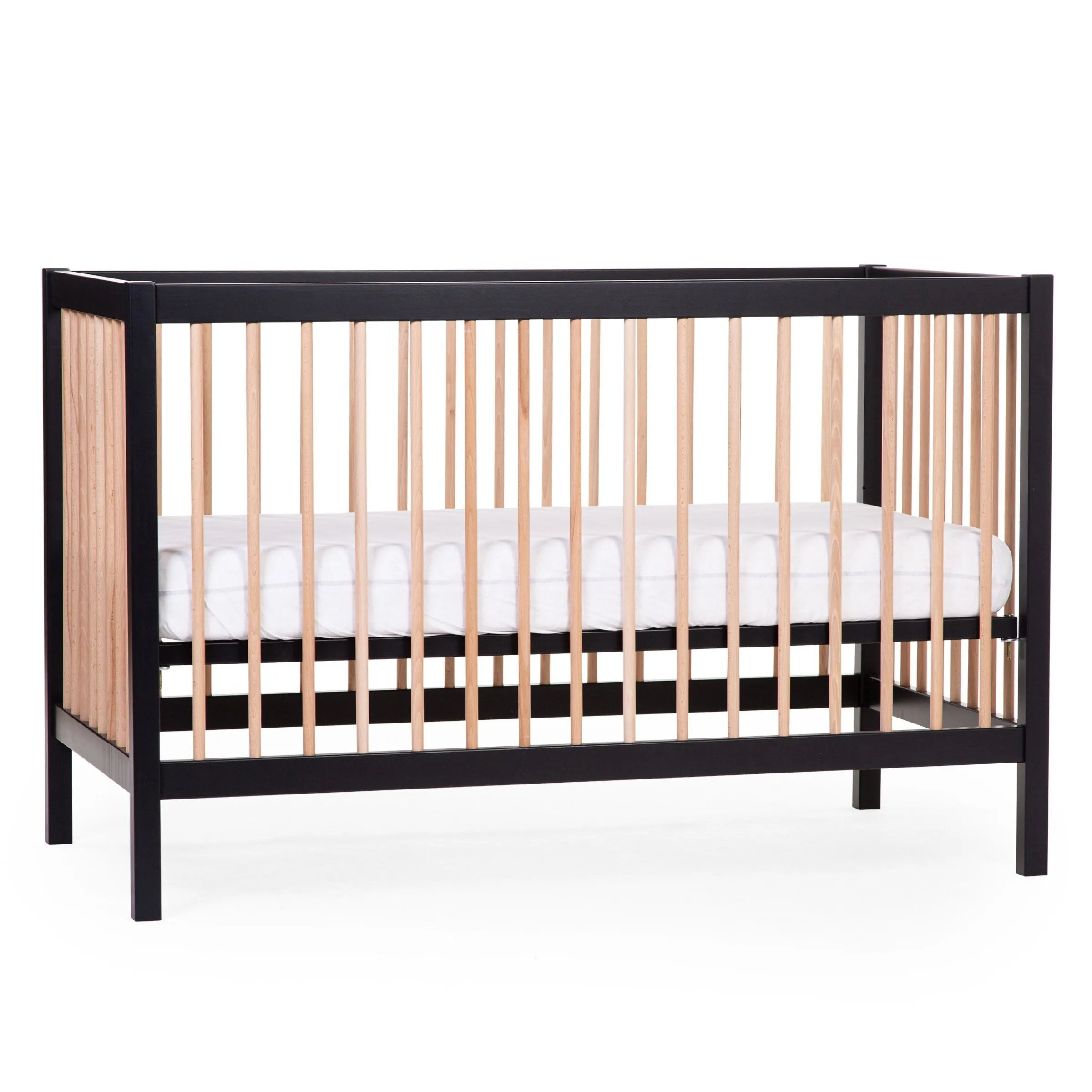 Childhome Lits D'enfant Et De Bébé-COT 97 - Lit de bébé - 120x60Cm – Noir Naturel