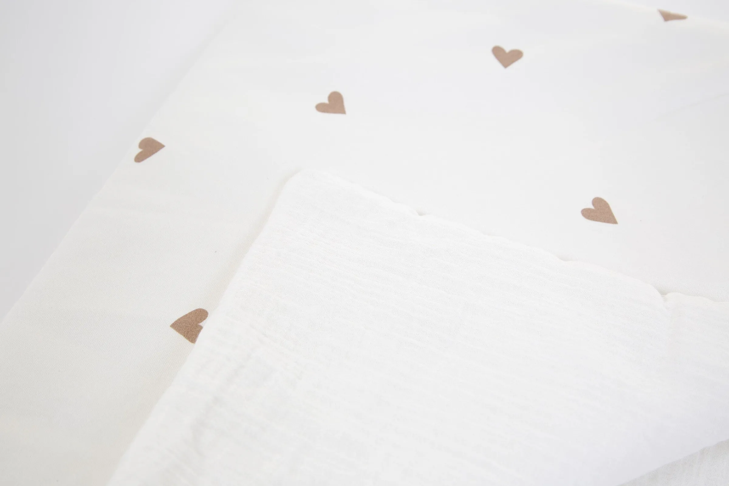 Childhome Couvertures-Couverture De Bébé - 80x100 Cm - Jersey + Mousseline - Heart