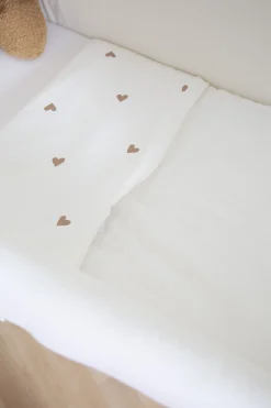 Childhome Couvertures-Couverture De Bébé - 80x100 Cm - Jersey + Mousseline - Heart