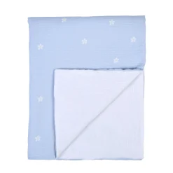 Childhome Couvertures-Couverture De Bébé - 80x100 Cm - Mousseline Fleur - Bleue