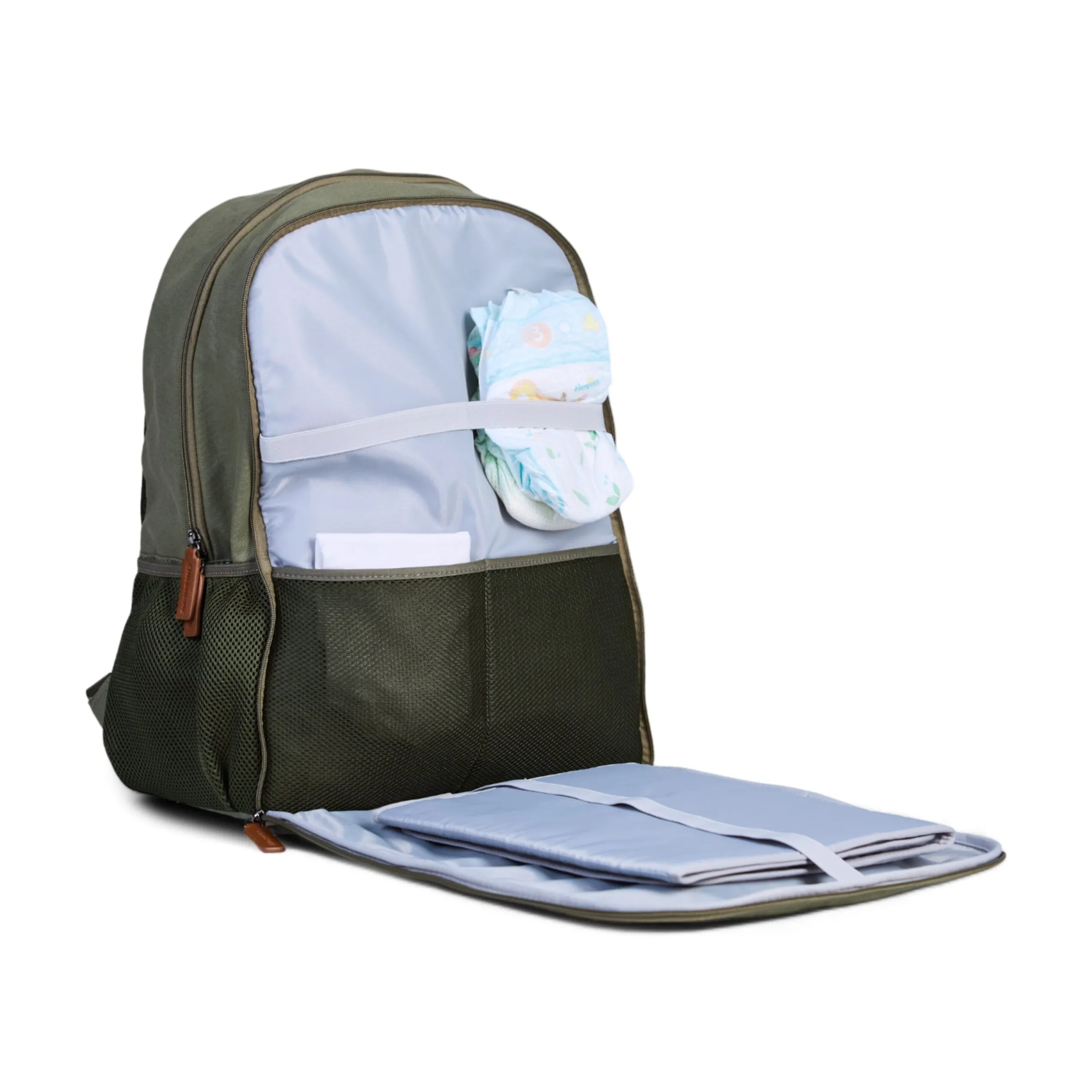 Childhome Daddy Bag|Daddy Bag-Daddy Bag Sac A Dos À Langer - Toile - Kaki