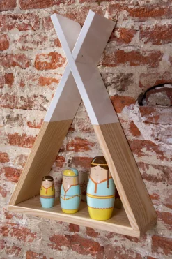 Childhome Étagères Murales|Tipi-Etagère Murale Tipi - Bois - Naturel Blanc