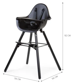 Childhome Evolu-Evolu Chaise Haute - Réglable En Hauteur (50-75 Cm/*90 Cm) -