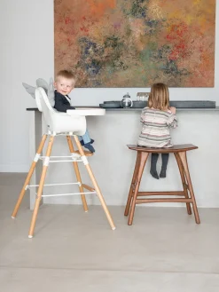 Childhome Evolu Accessoires|Evolu-Evolu Tablette De Chaise - Abs - Blanc + Napperon En Silicon