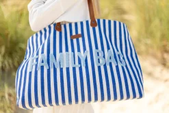 Childhome Family Bag|Family Bag-Family Bag Sac à Langer - Rayures - Bleu Electrique /Bleu C