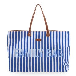Childhome Family Bag|Family Bag-Family Bag Sac à Langer - Rayures - Bleu Electrique /Bleu C