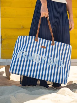 Childhome Family Bag|Family Bag-Family Bag Sac à Langer - Rayures - Bleu Electrique /Bleu C