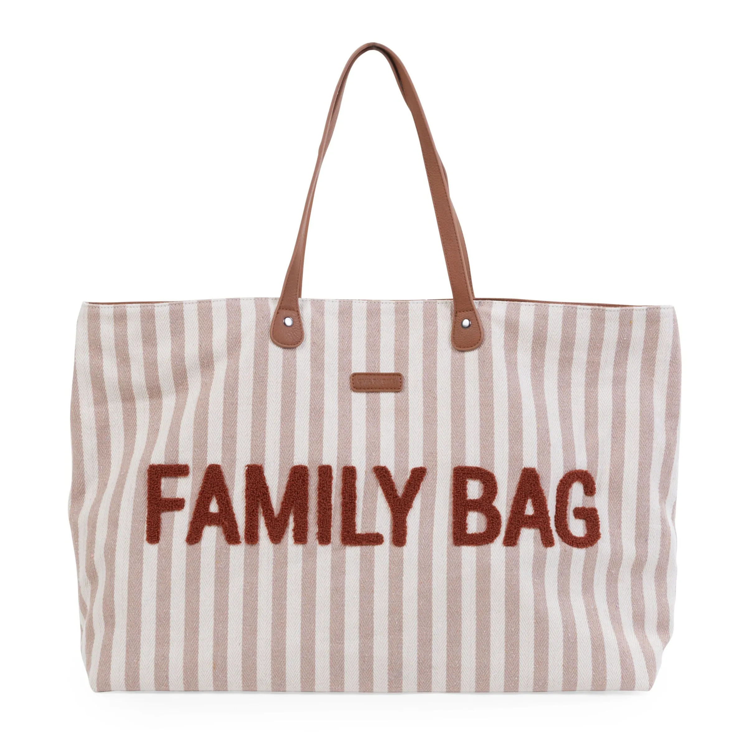 Childhome Family Bag|Family Bag-Family Bag Sac à Langer - Rayures - Nude/Terracotta