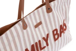 Childhome Family Bag|Family Bag-Family Bag Sac à Langer - Rayures - Nude/Terracotta