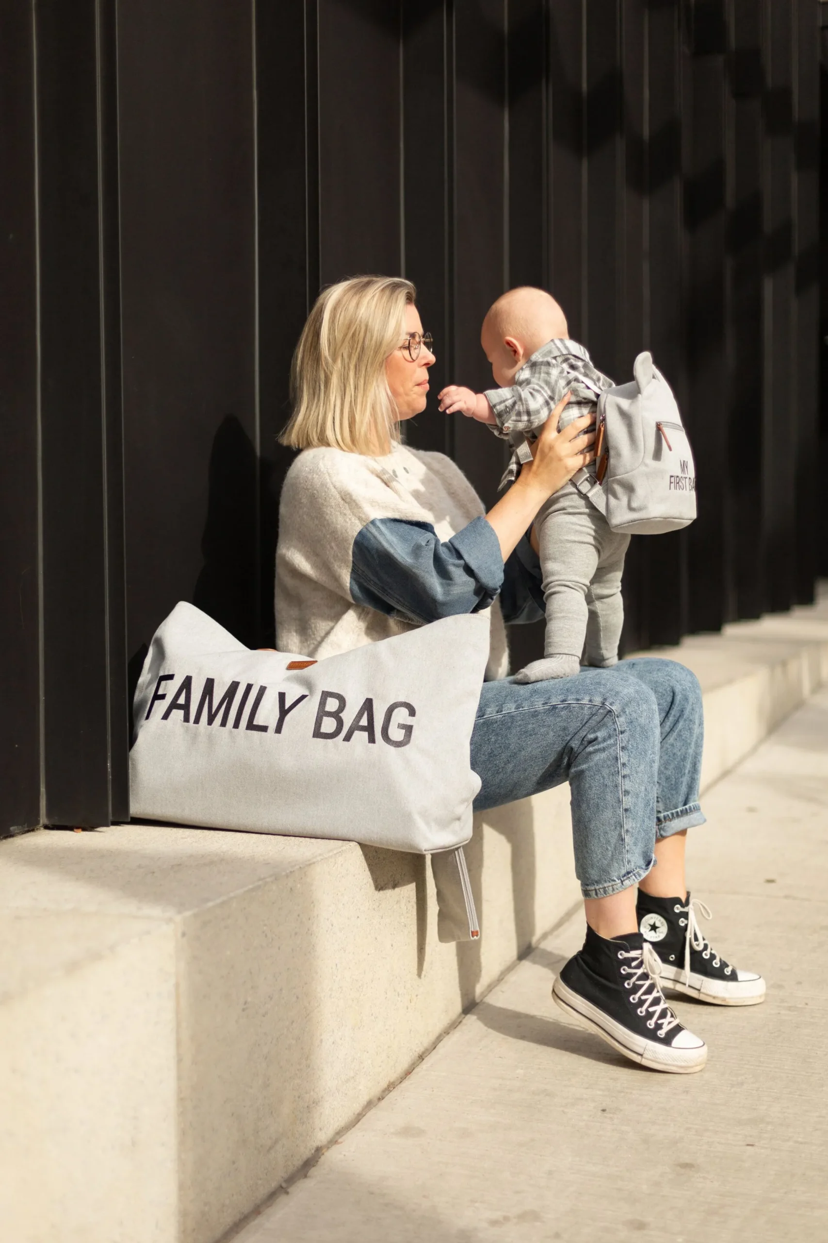 Childhome Family Bag|Family Bag-Family Bag Sac A Langer - Canvas - Gris