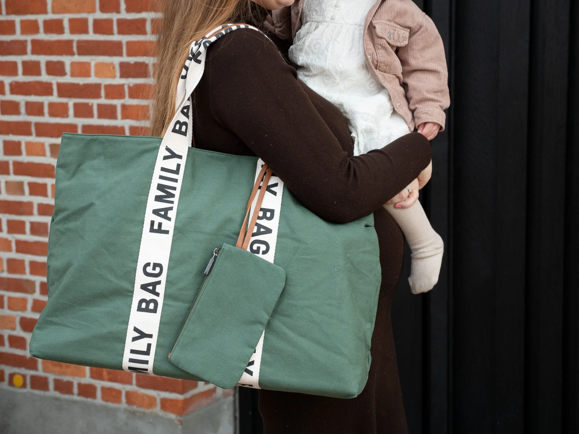 Childhome Signature Collection|Family Bag-Family Bag Sac A Langer - Signature - Canvas - Vert