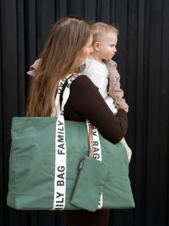 Childhome Signature Collection|Family Bag-Family Bag Sac A Langer - Signature - Canvas - Vert