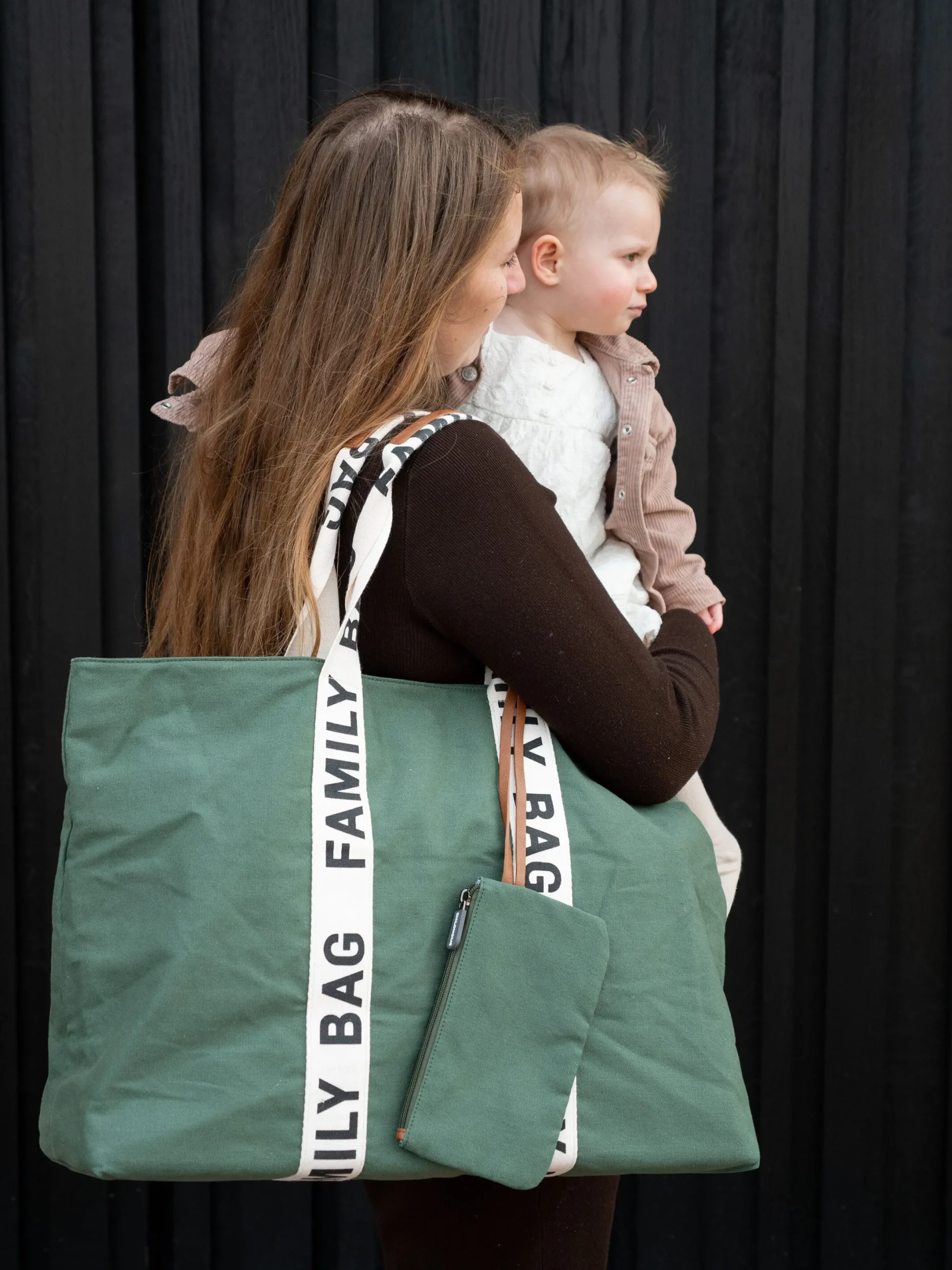 Childhome Signature Collection|Family Bag-Family Bag Sac A Langer - Signature - Canvas - Vert
