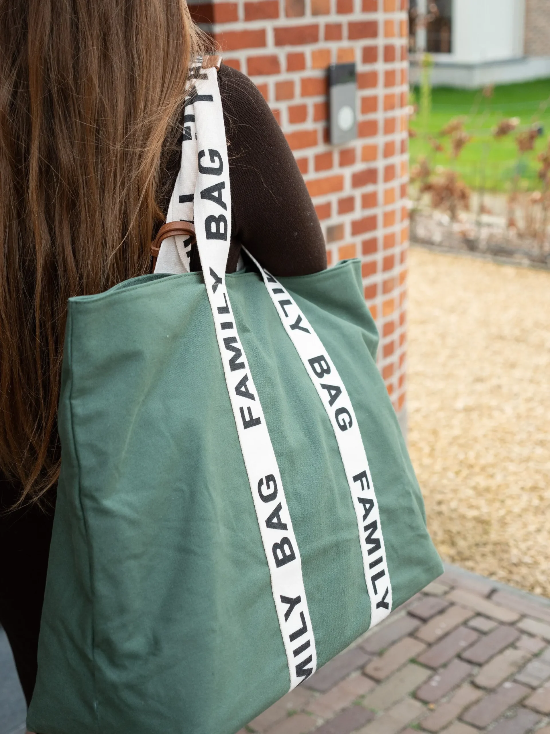 Childhome Signature Collection|Family Bag-Family Bag Sac A Langer - Signature - Canvas - Vert