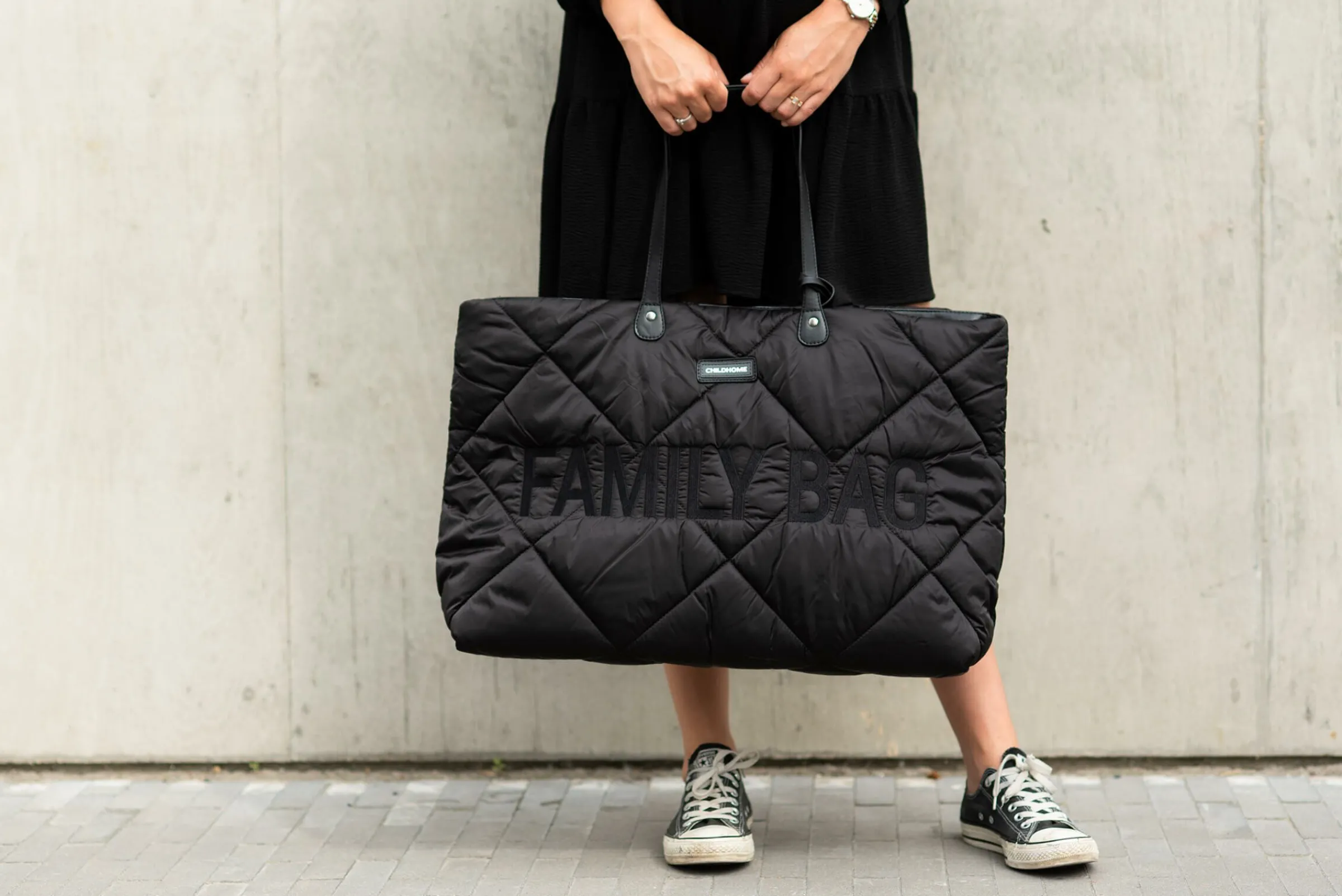 Childhome Family Bag|Family Bag-Family Bag Sac A Langer - Matelassé - Noir