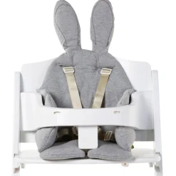 Childhome Coussins Pour Chaise Haute-Lapin Coussin Réducteur Universel - Jersey - Gris
