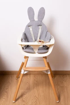 Childhome Coussins Pour Chaise Haute-Lapin Coussin Réducteur Universel - Jersey - Gris