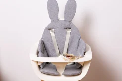Childhome Coussins Pour Chaise Haute-Lapin Coussin Réducteur Universel - Jersey - Gris
