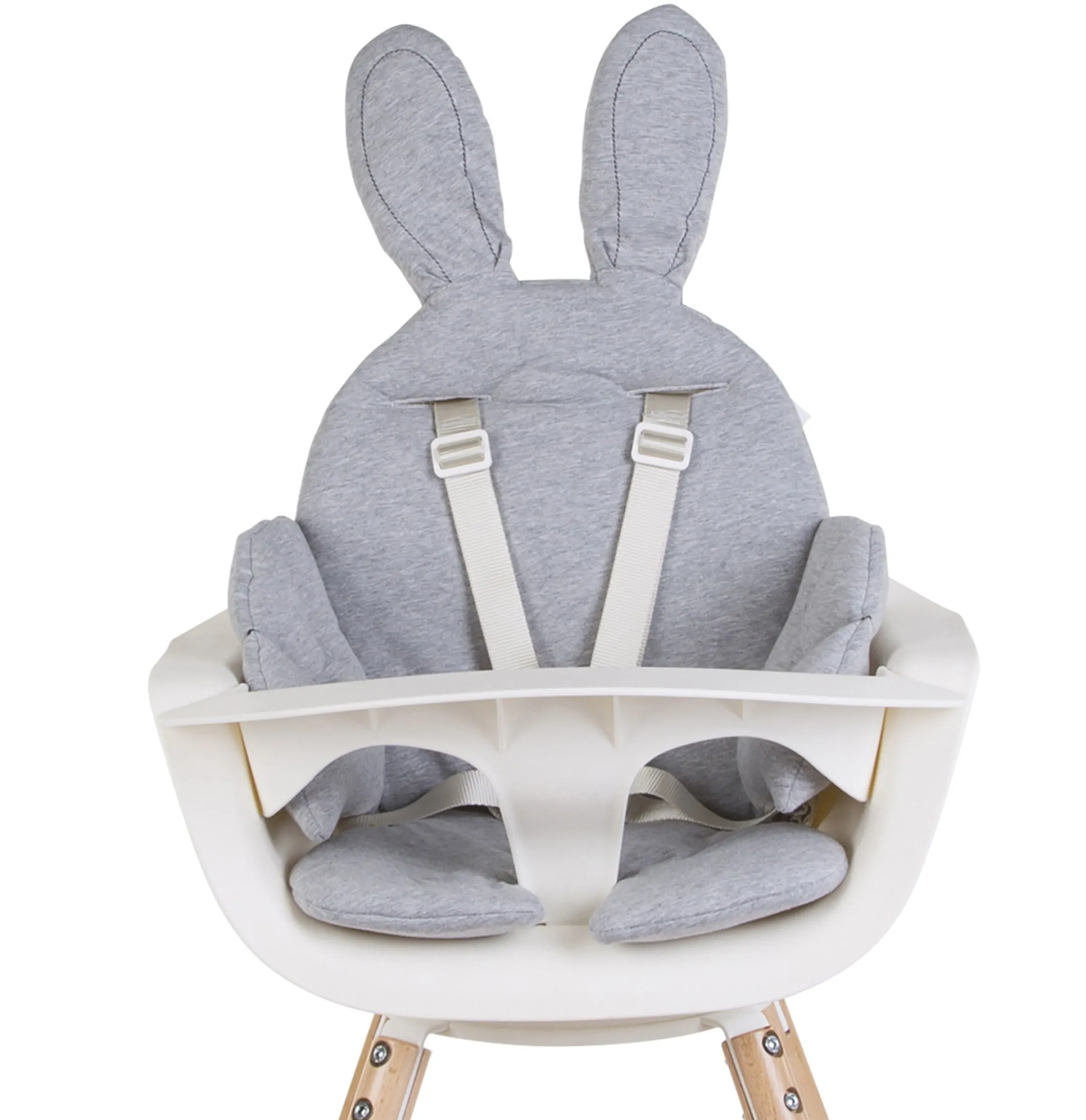 Childhome Coussins Pour Chaise Haute-Lapin Coussin Réducteur Universel - Jersey - Gris