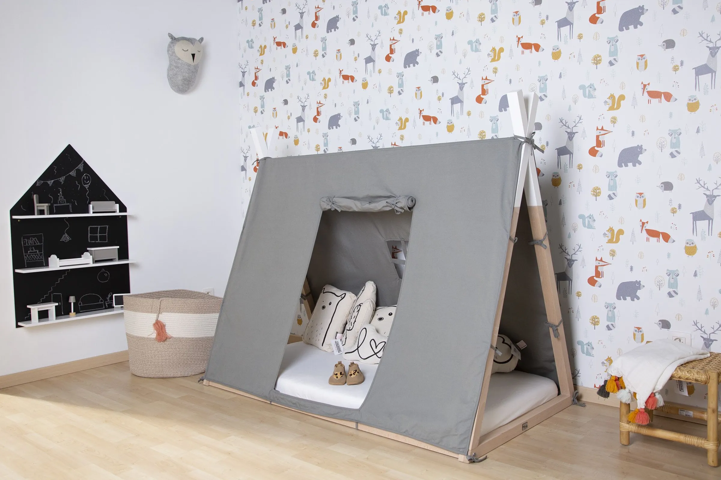 Childhome Cadres De Lit|Lits D'enfant Et De Bébé-Lit Tipi - 70x140 Cm - Bois - Naturel Blanc