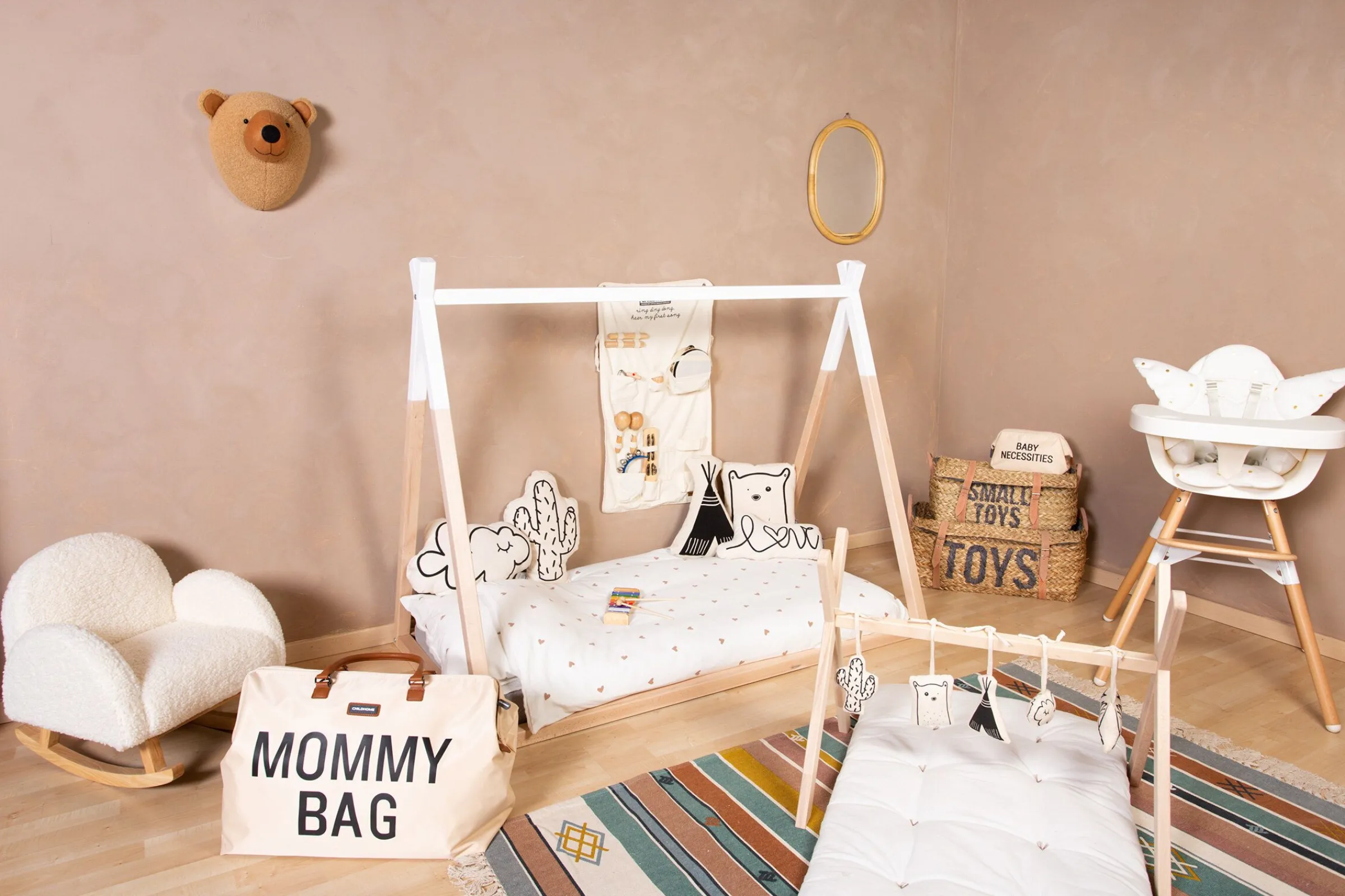 Childhome Cadres De Lit|Lits D'enfant Et De Bébé-Lit Tipi - 70x140 Cm - Bois - Naturel Blanc