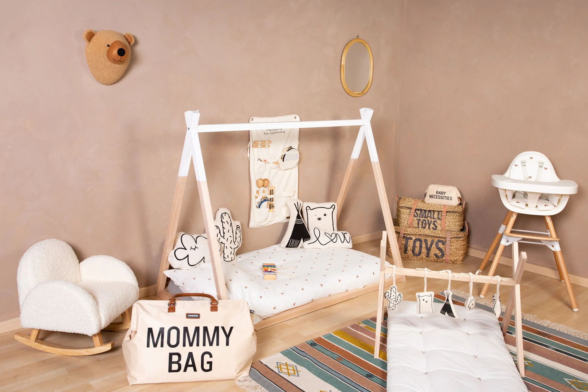 Childhome Cadres De Lit|Lits D'enfant Et De Bébé-Lit Tipi - 70x140 Cm - Bois - Naturel Blanc
