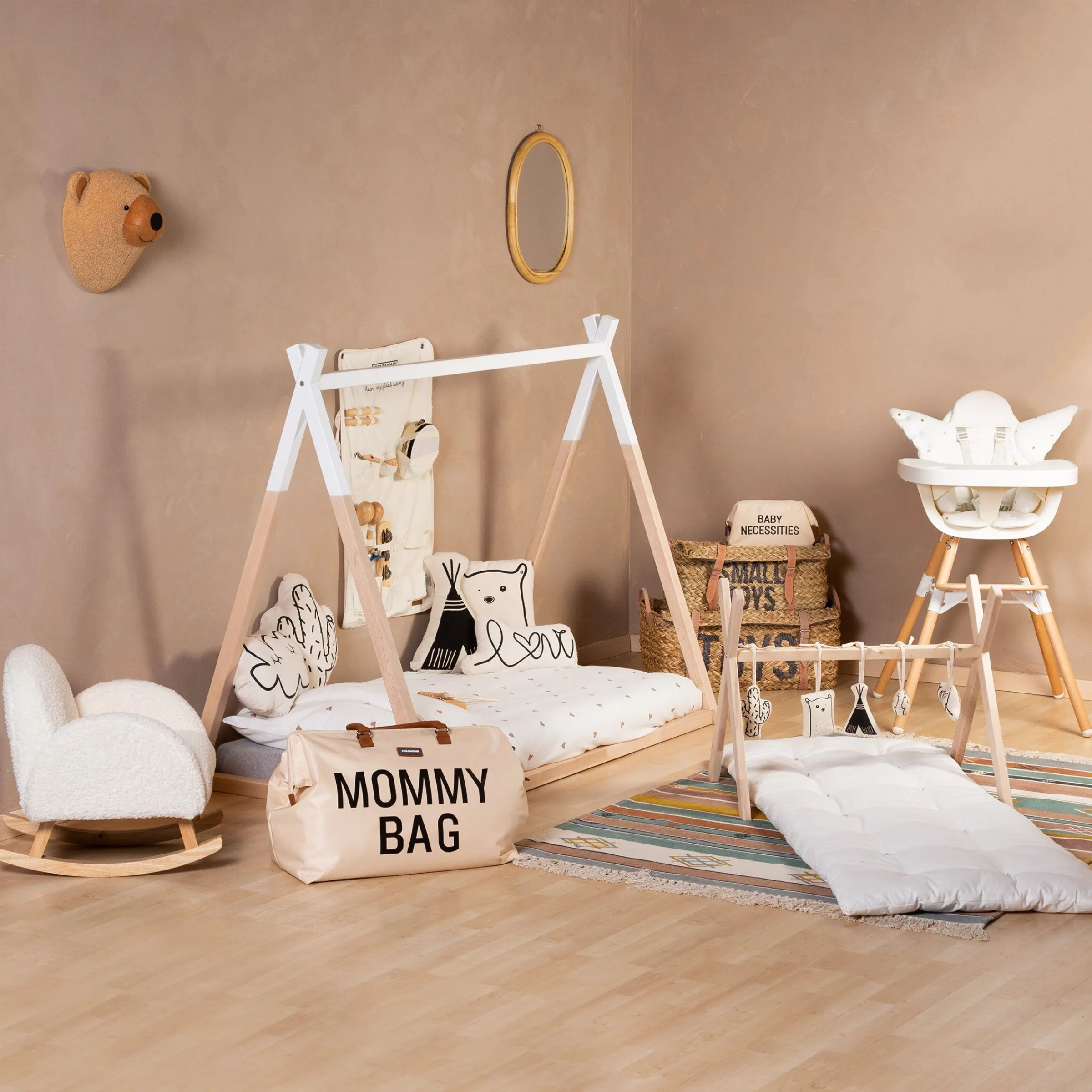Childhome Cadres De Lit|Lits D'enfant Et De Bébé-Lit Tipi - 70x140 Cm - Bois - Naturel Blanc