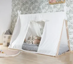 Childhome Cadres De Lit|Lits D'enfant Et De Bébé-Lit Tipi Junior - 90x200 Cm - Bois - Naturel Blanc