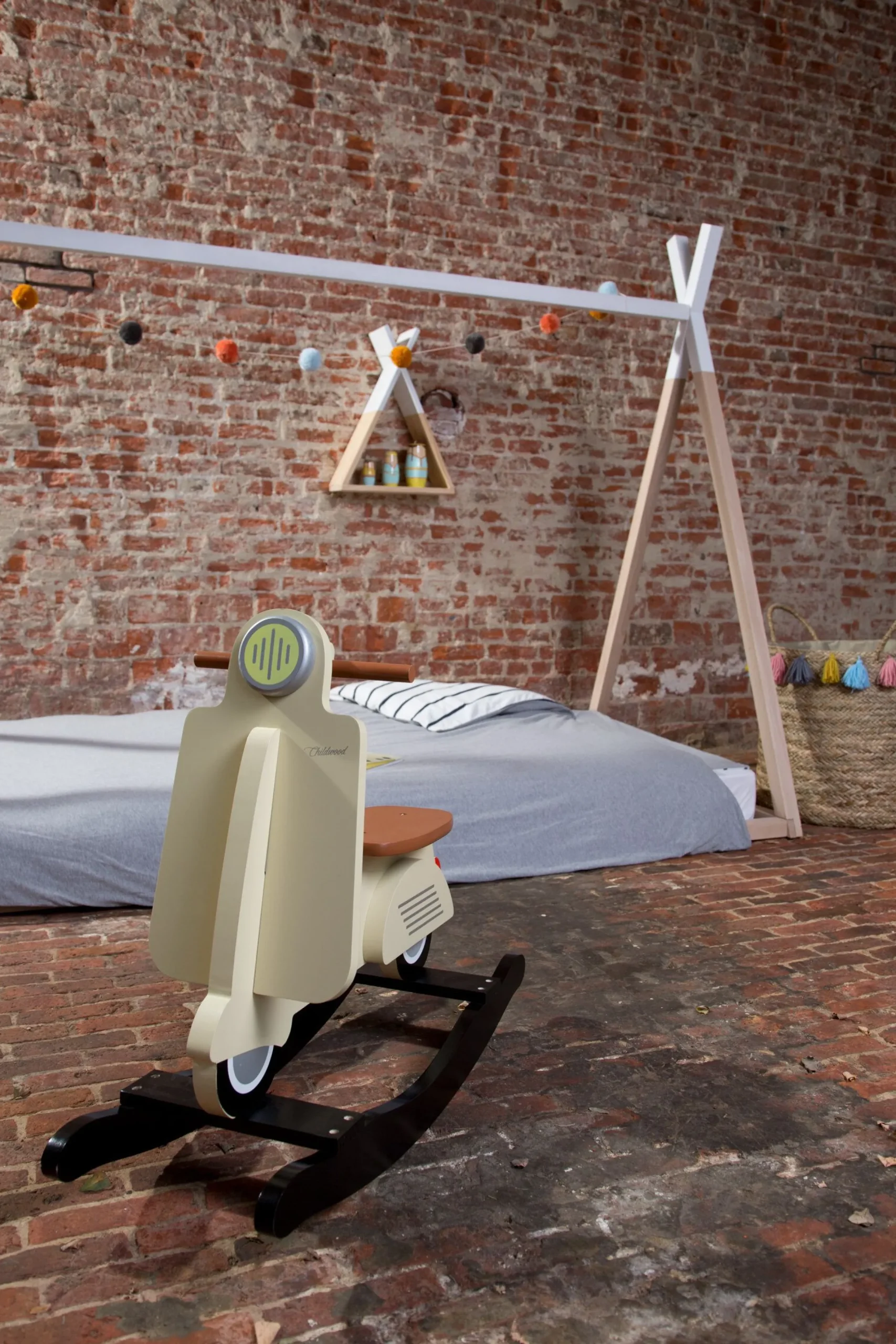 Childhome Cadres De Lit|Lits D'enfant Et De Bébé-Lit Tipi Junior - 90x200 Cm - Bois - Naturel Blanc