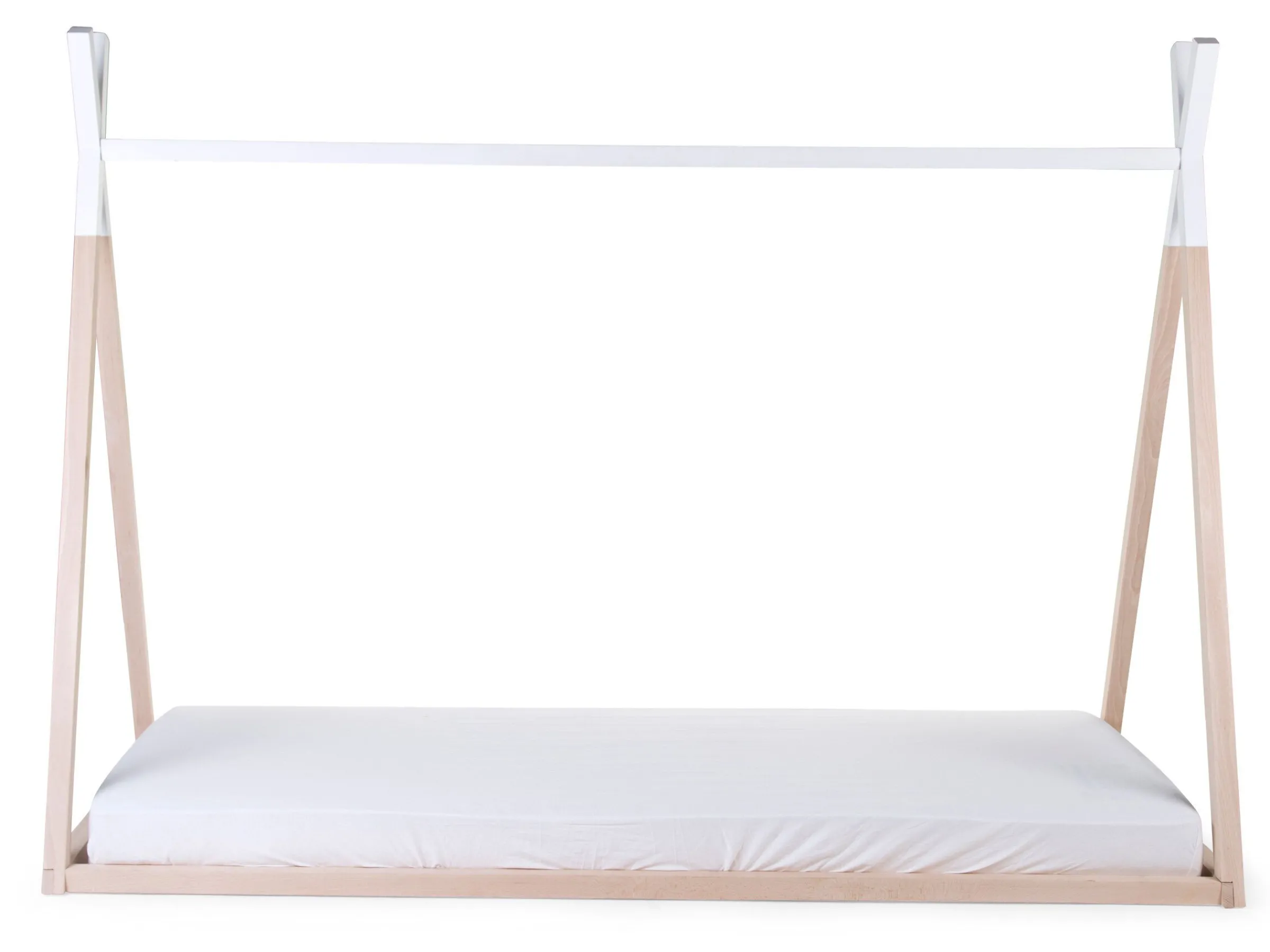 Childhome Cadres De Lit|Lits D'enfant Et De Bébé-Lit Tipi Junior - 90x200 Cm - Bois - Naturel Blanc