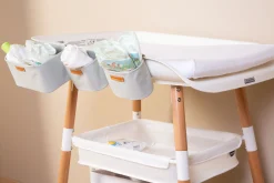 Childhome Paniers De Rangement-Lot de 3 paniers de rangement suspendus Polyester gris